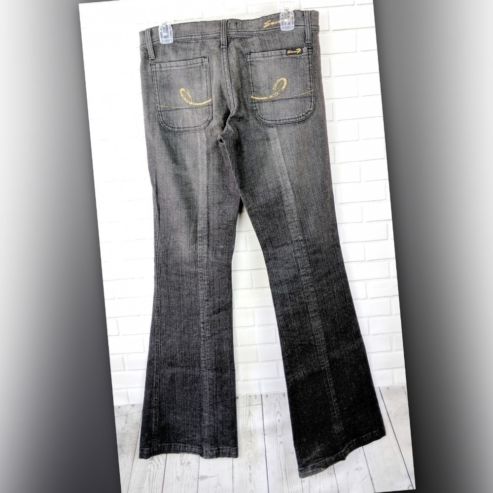Seven7 Charcoal Black Flared Jeans Sz 27‎ womens - Picture 2 of 7